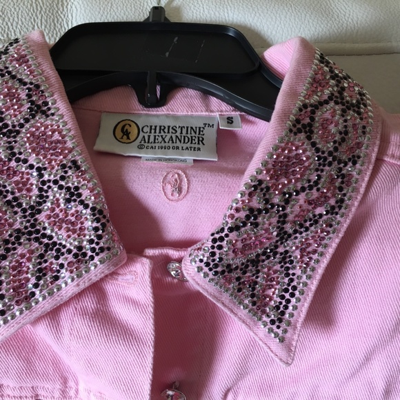 Christine Alexander Swarovski Crystal Pink Denim (Available in Black also) - Picture 3 of 11